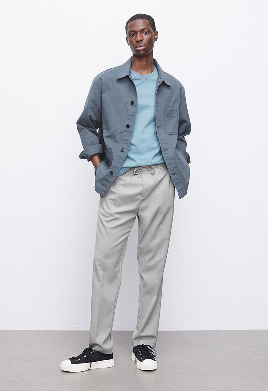 H&M - Slim fit joggers - light grey