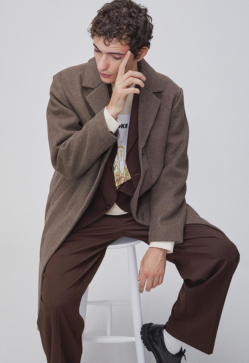H&M - Wool-blend coat - dark beige