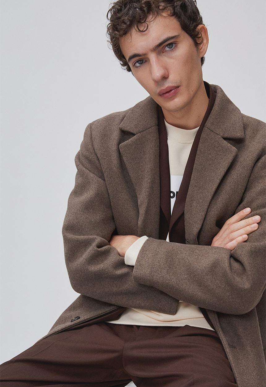H&M - Wool-blend coat - dark beige