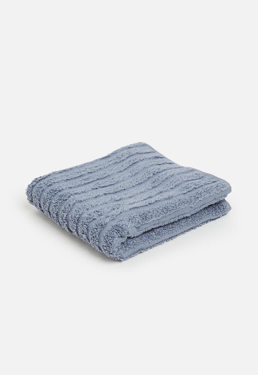 Sixth Floor - Ribbed zero twist woven towel - soft blue