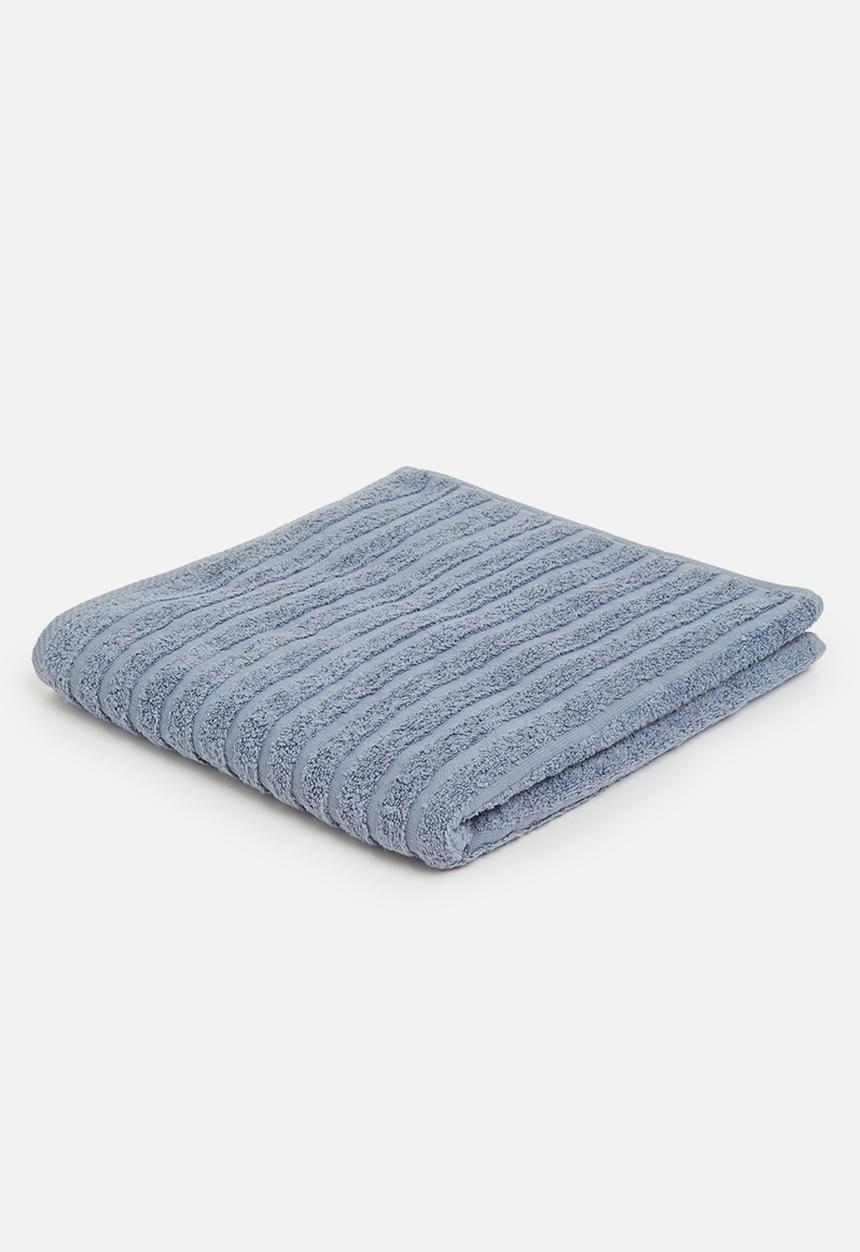 Sixth Floor - Ribbed zero twist woven towel - soft blue