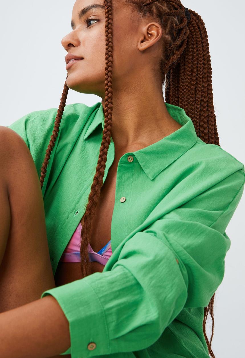 Cotton On - Swing beach shirt - frog green