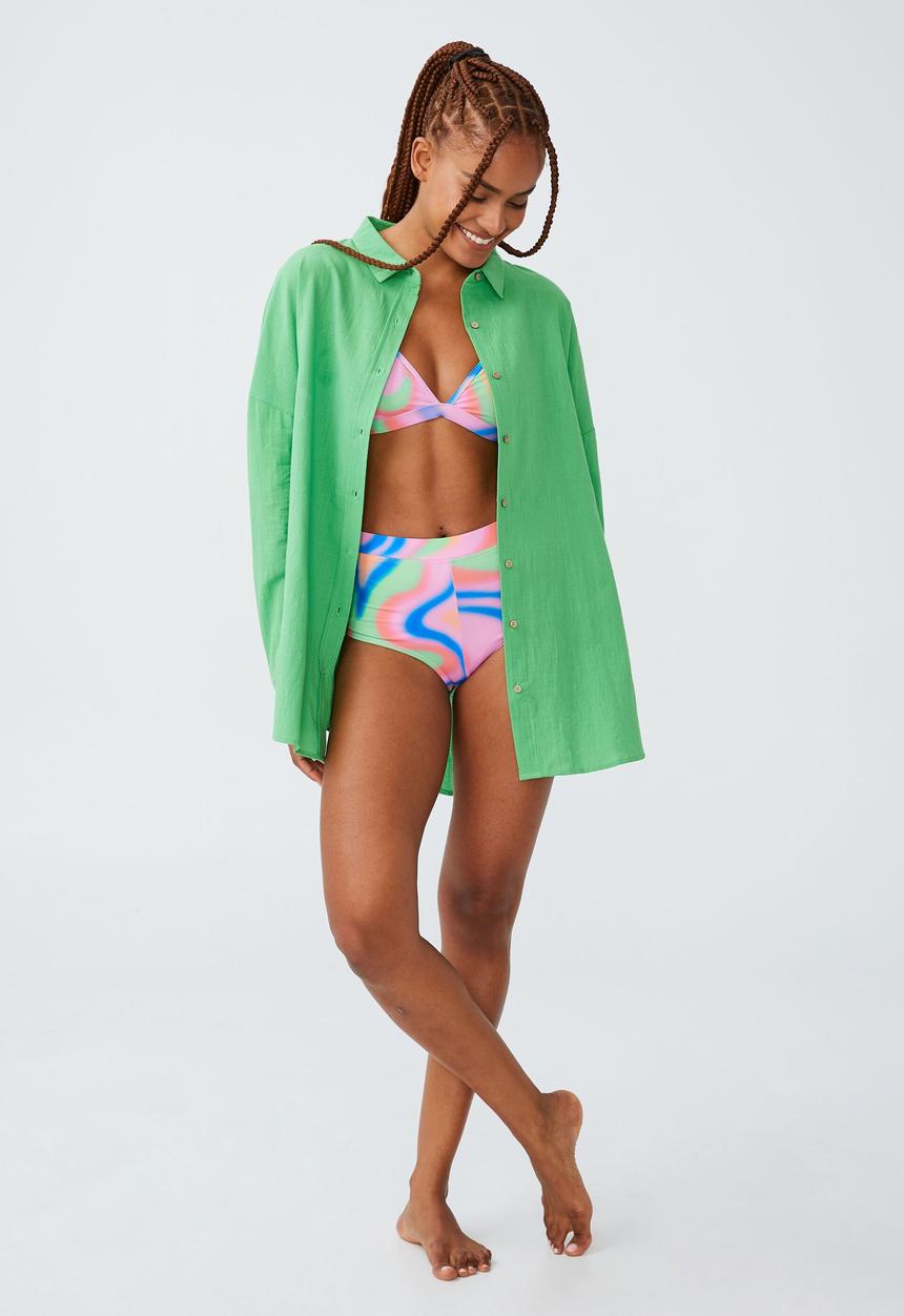 Cotton On - Swing beach shirt - frog green
