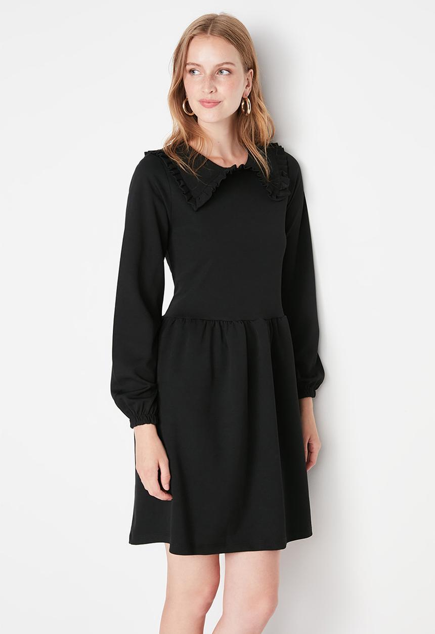 Trendyol - Baby collar knit dress - black