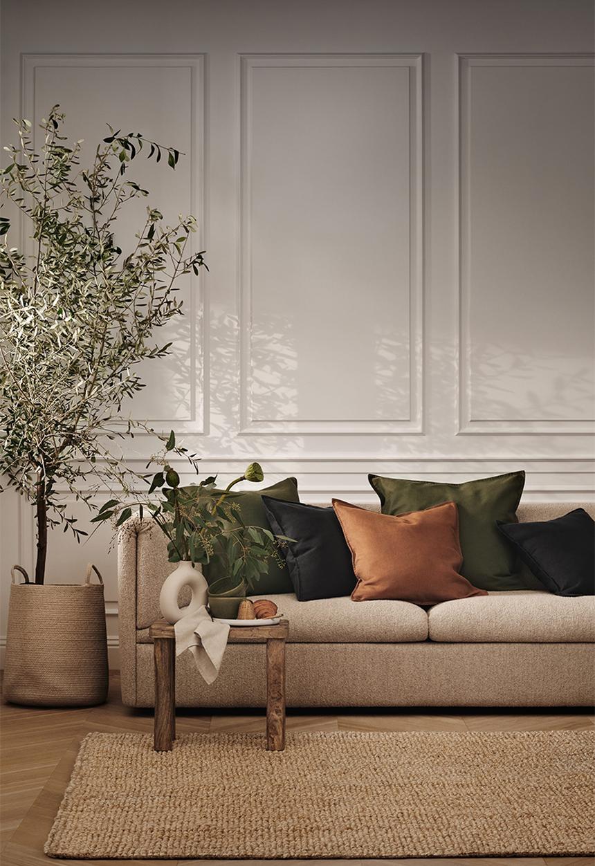 H&M - Washed linen cushion cover - grey
