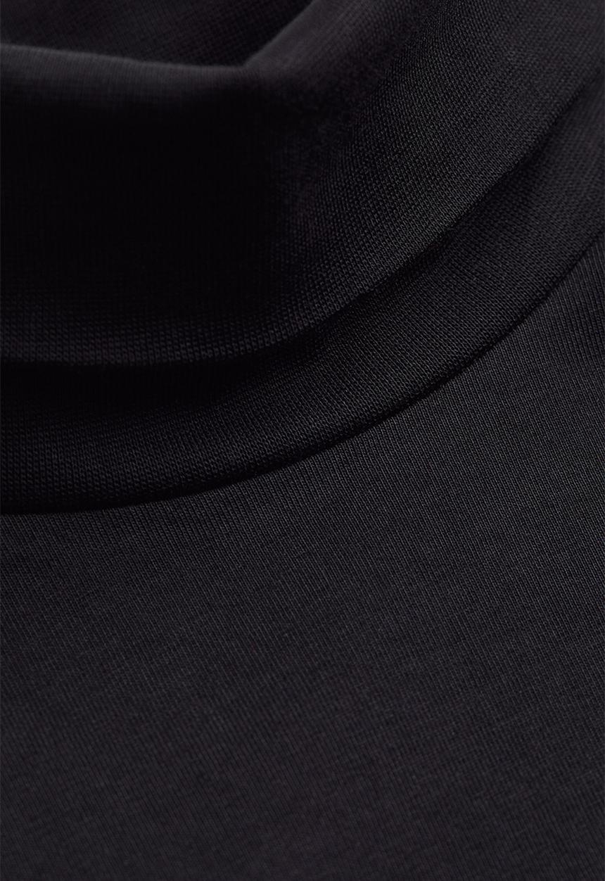 H&M - Slim fit cotton polo-neck top - black