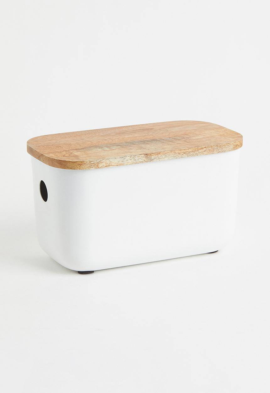 H&M - Box in metal and mango wood - multi/white