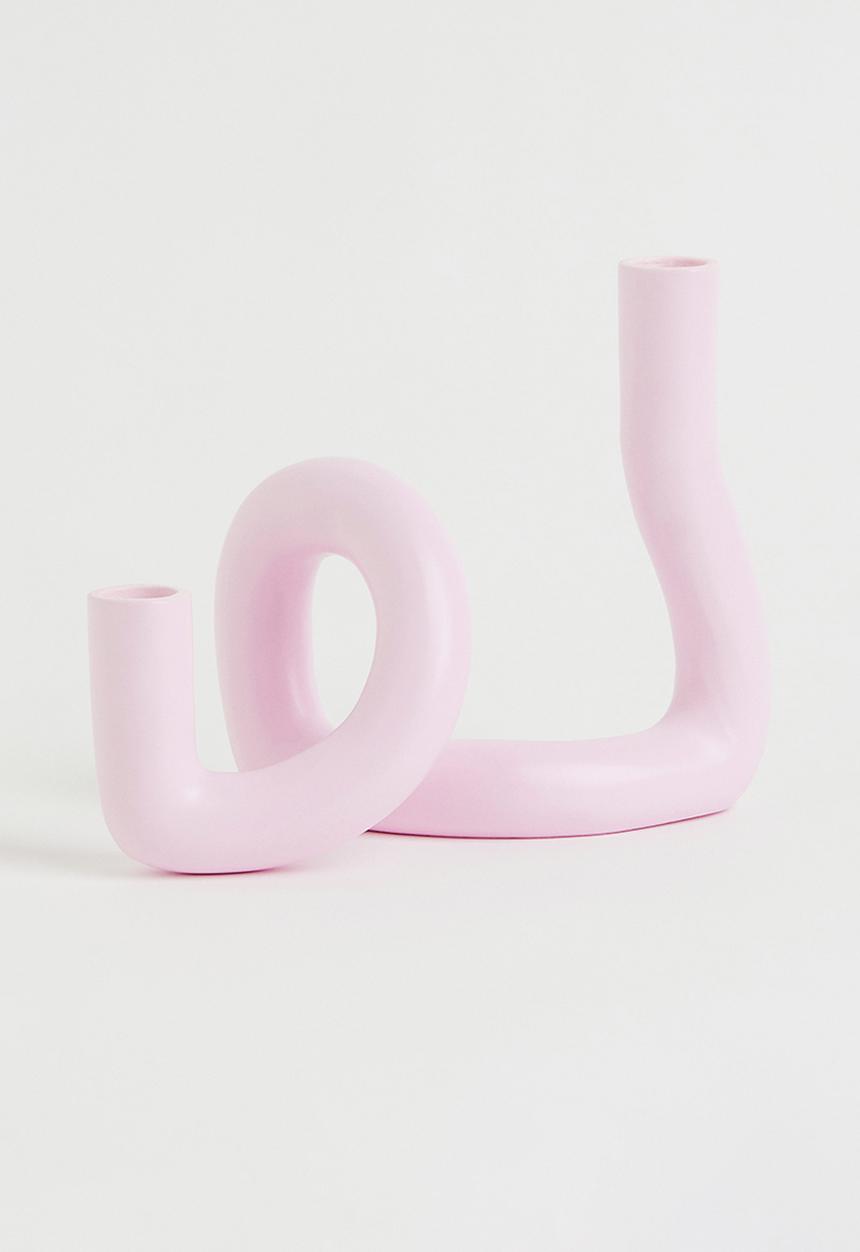 H&M - Metal candlestick - pink