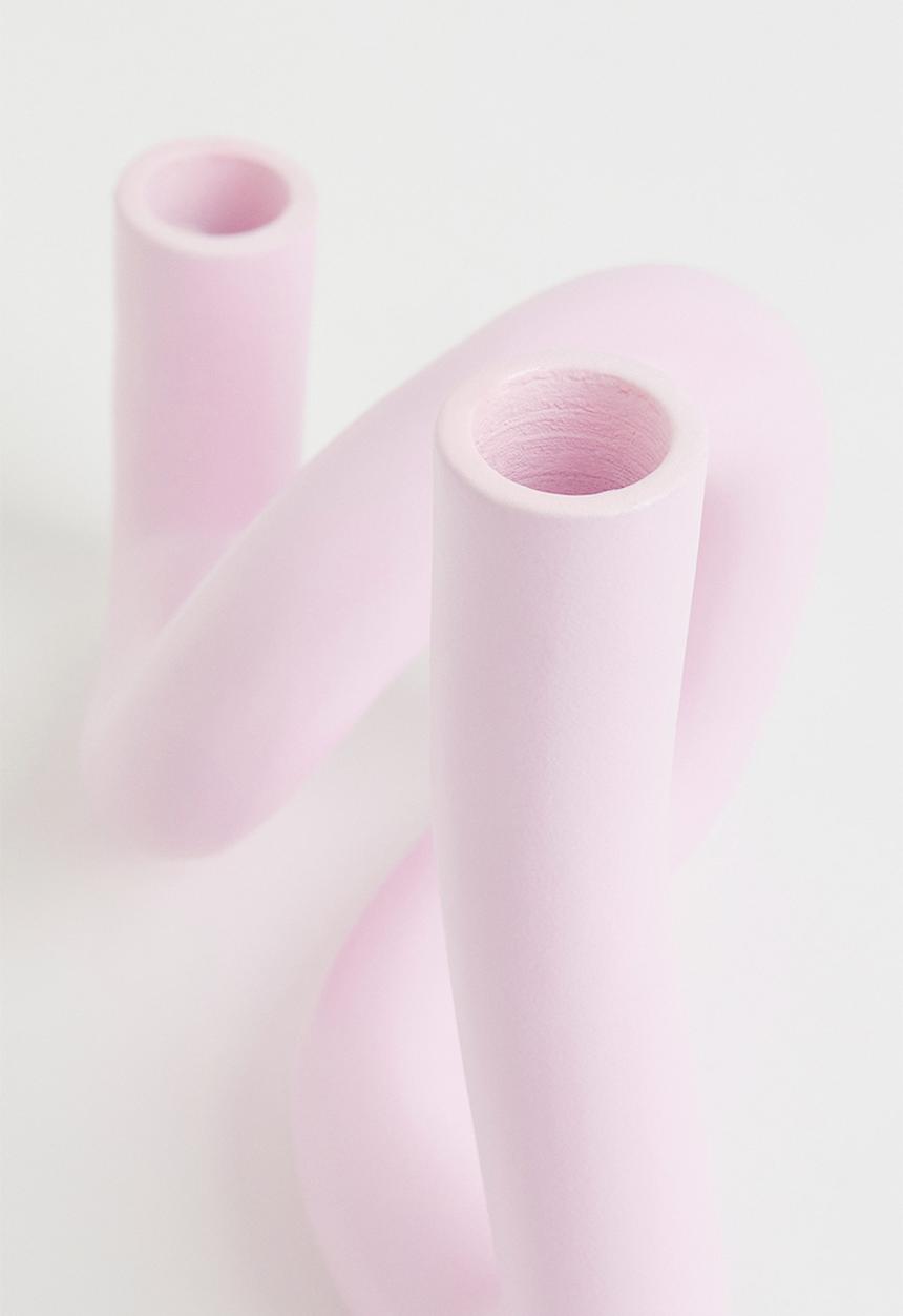 H&M - Metal candlestick - pink