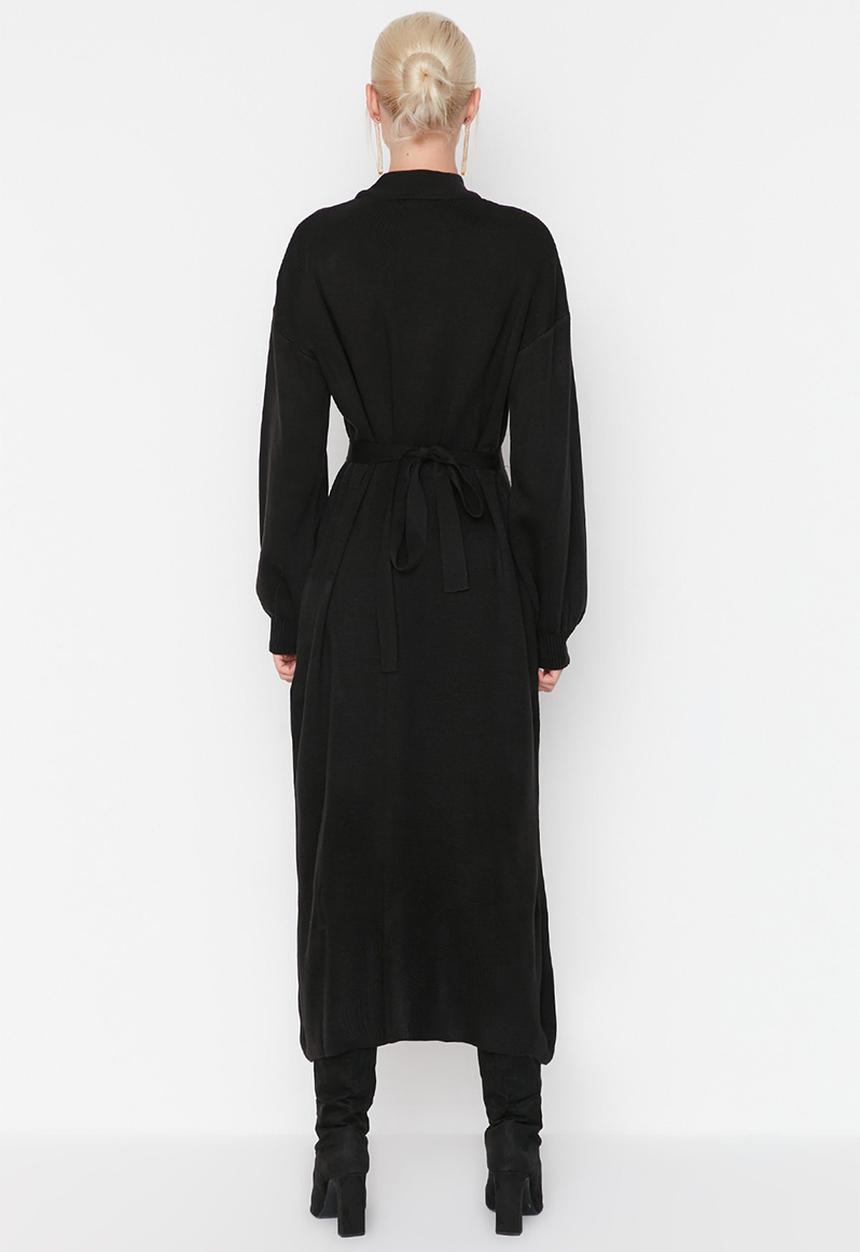 Trendyol - High collar knit dress - black