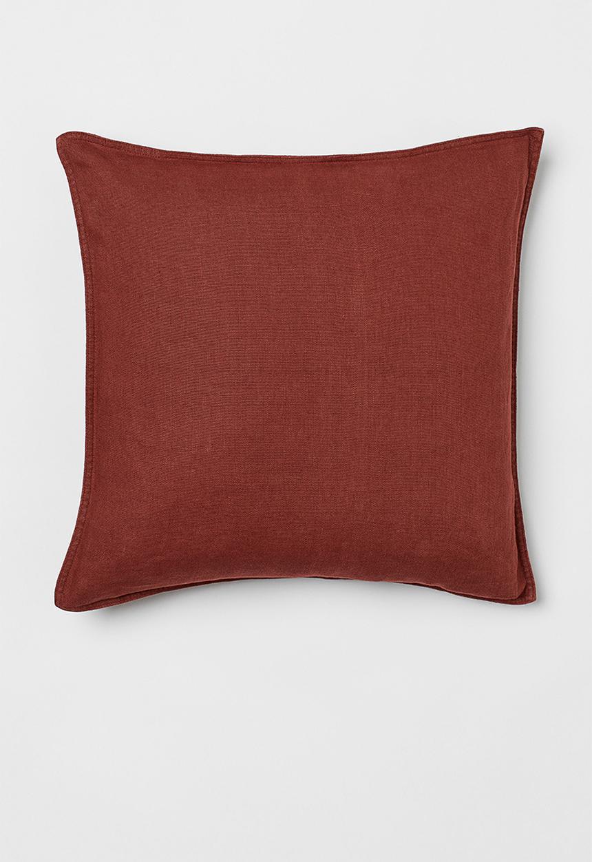 H&M - Washed linen cushion cover - red