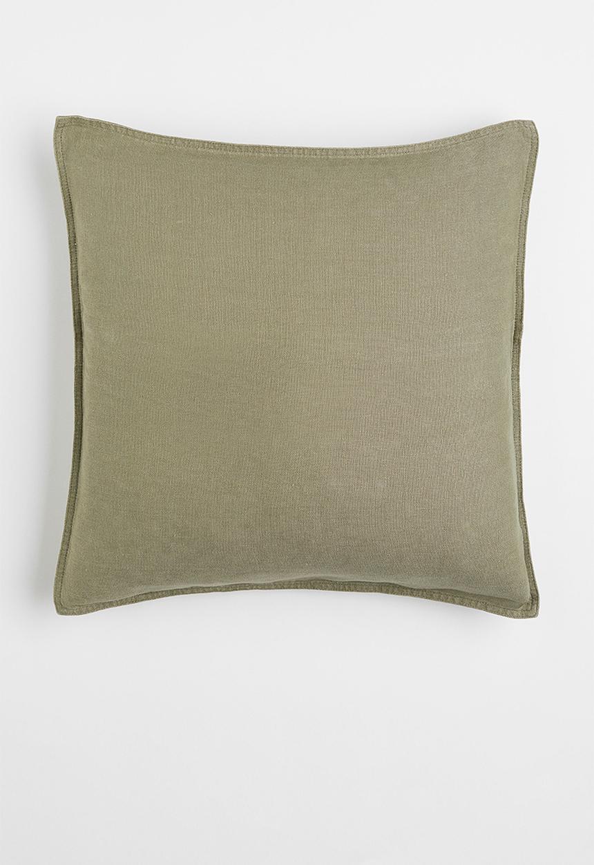 H&M - Washed linen cushion cover - green