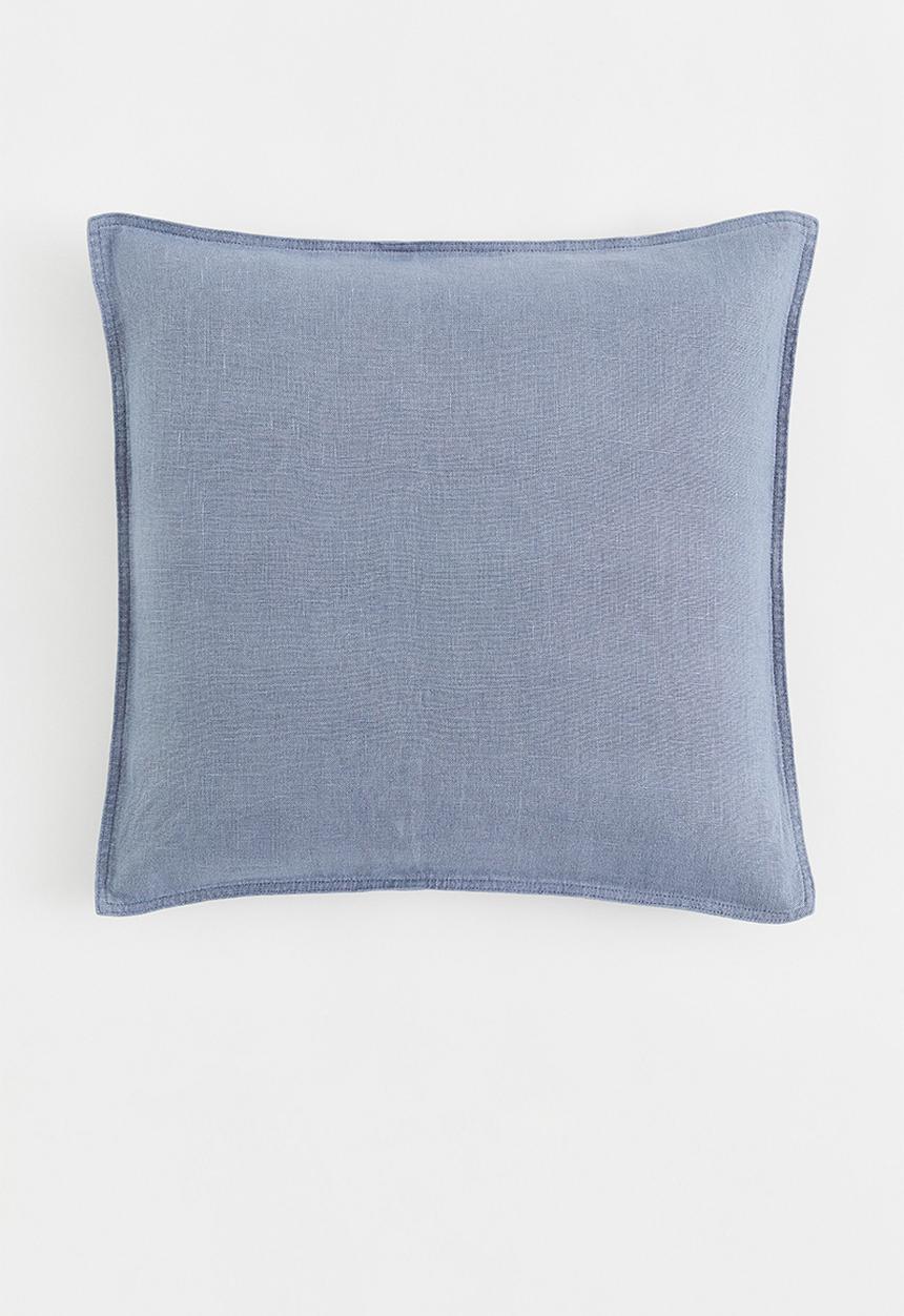 H&M - Washed linen cushion cover - blue