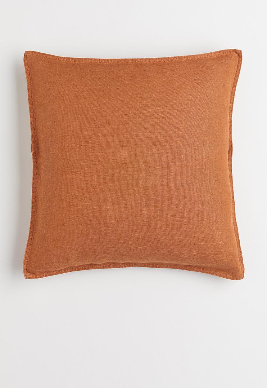 H&M - Washed linen cushion cover - brown