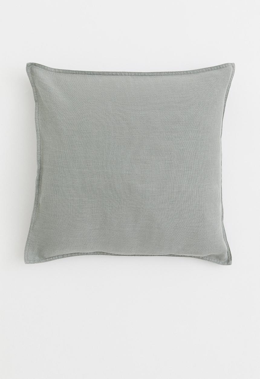 H&M - Washed linen cushion cover - green
