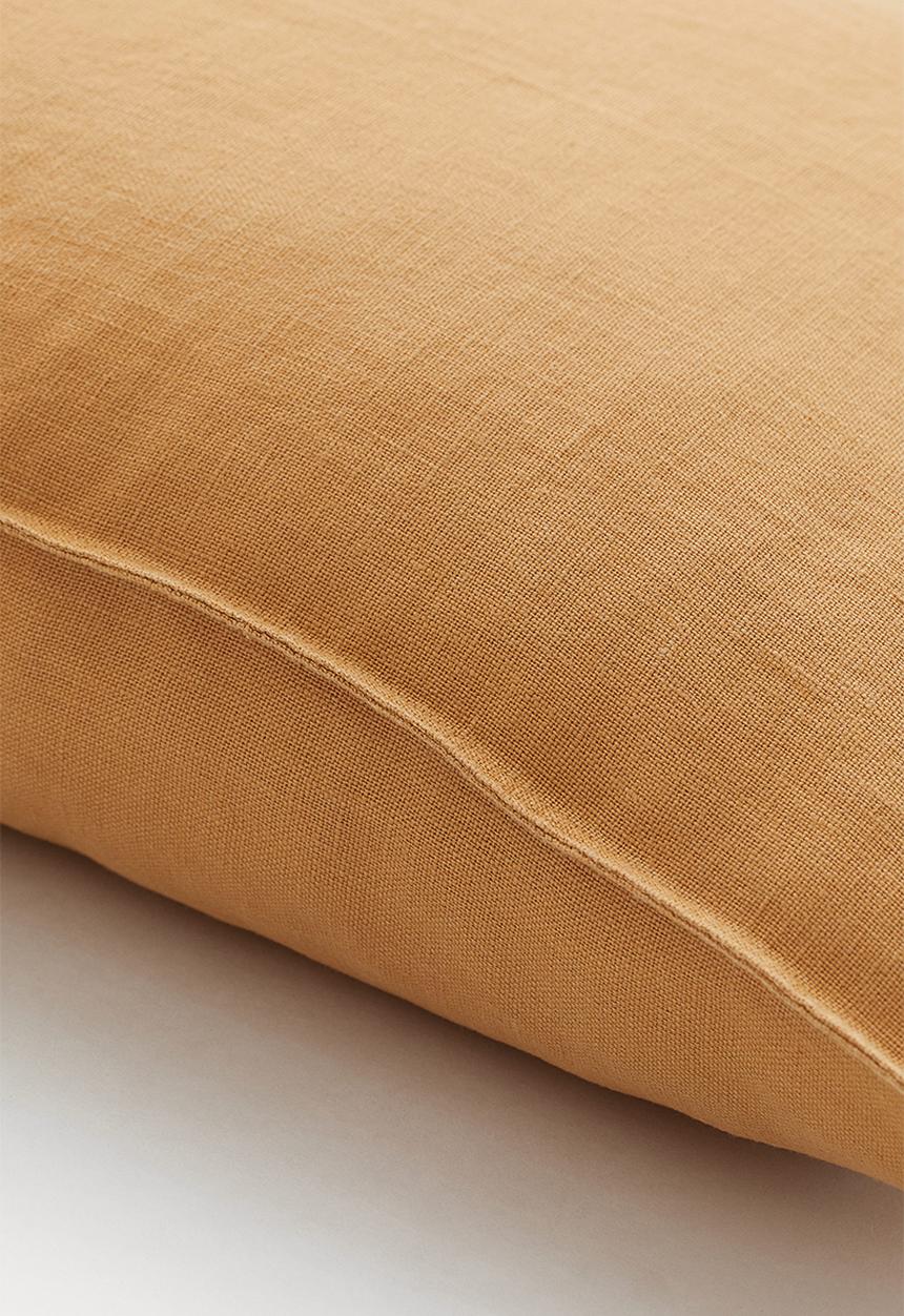 H&M - Washed linen cushion cover - yellow