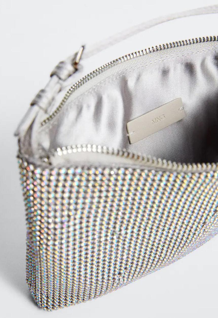 MANGO - Bag strass - silver