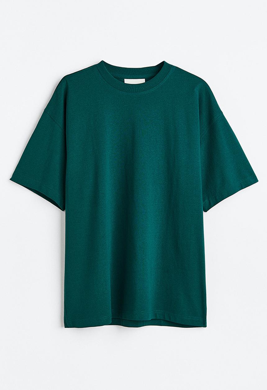 H&M - Oversized fit cotton T-shirt - forest green