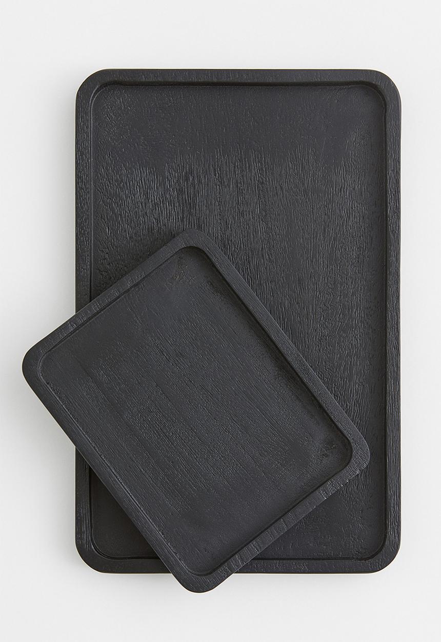 H&M - Small wooden tray - black