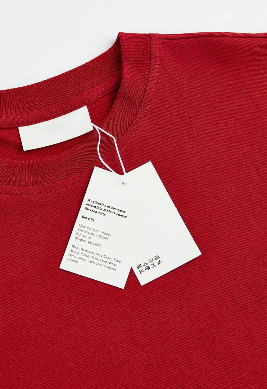 H&M - Oversized fit cotton top - crimson red