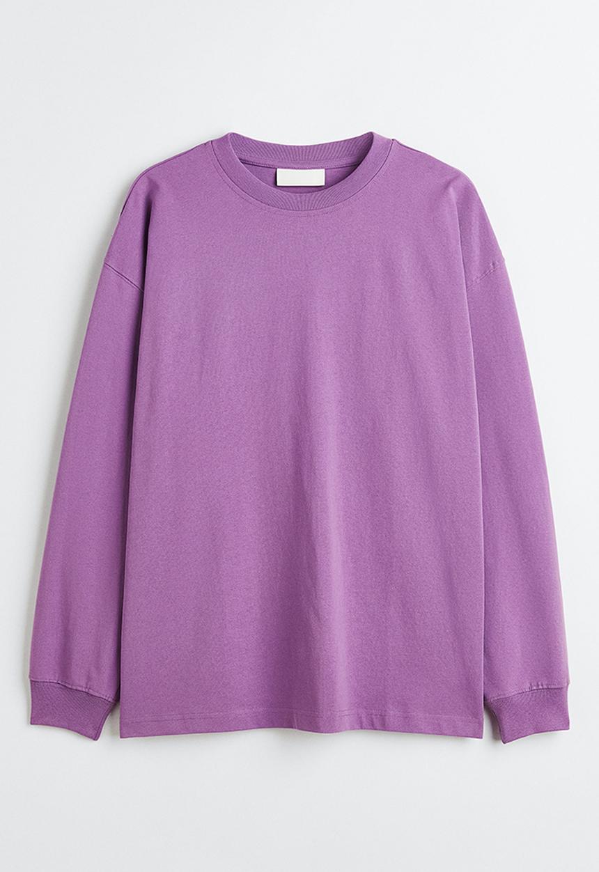 H&M - Oversized fit cotton top - deep lilac 