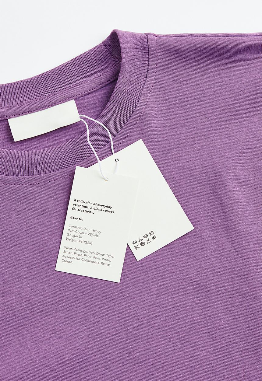 H&M - Oversized fit cotton top - deep lilac 