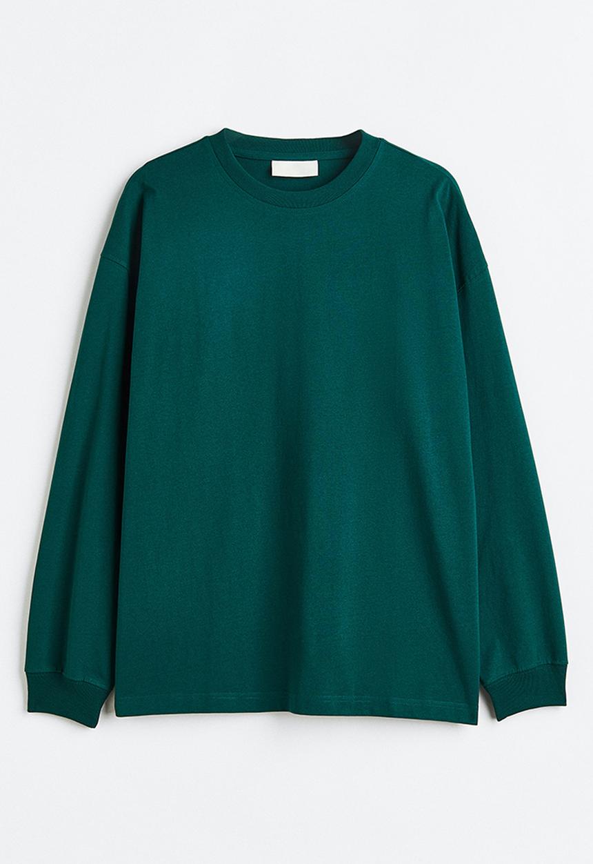 H&M - Oversized fit cotton top - forest green