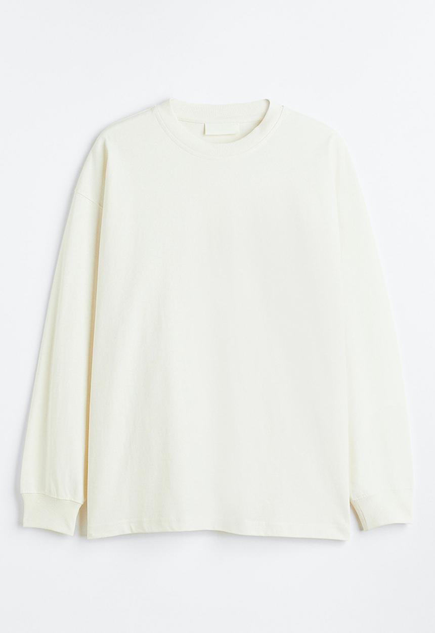 H&M - Oversized fit cotton top - off white