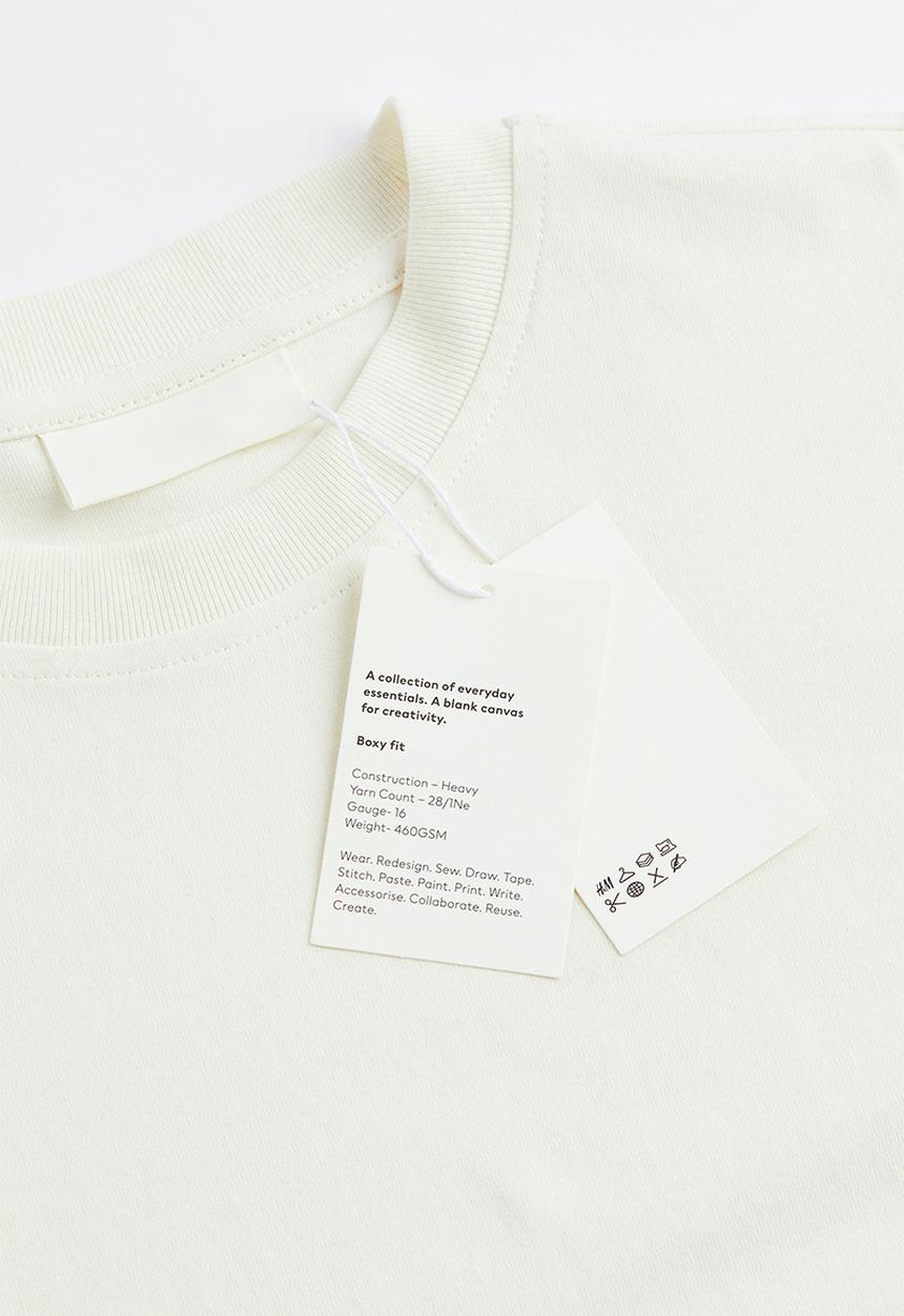 H&M - Oversized fit cotton top - off white