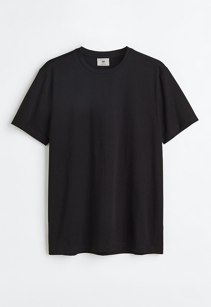 H&M - Slim fit pima cotton T-shirt - black