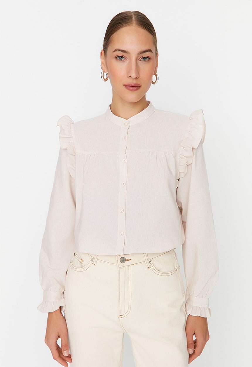 Trendyol - Shoulder detailed shirt - beige