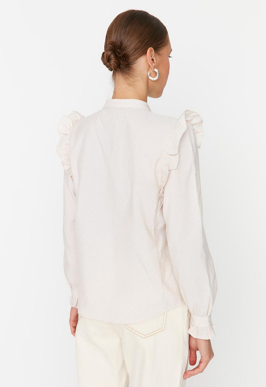 Trendyol - Shoulder detailed shirt - beige