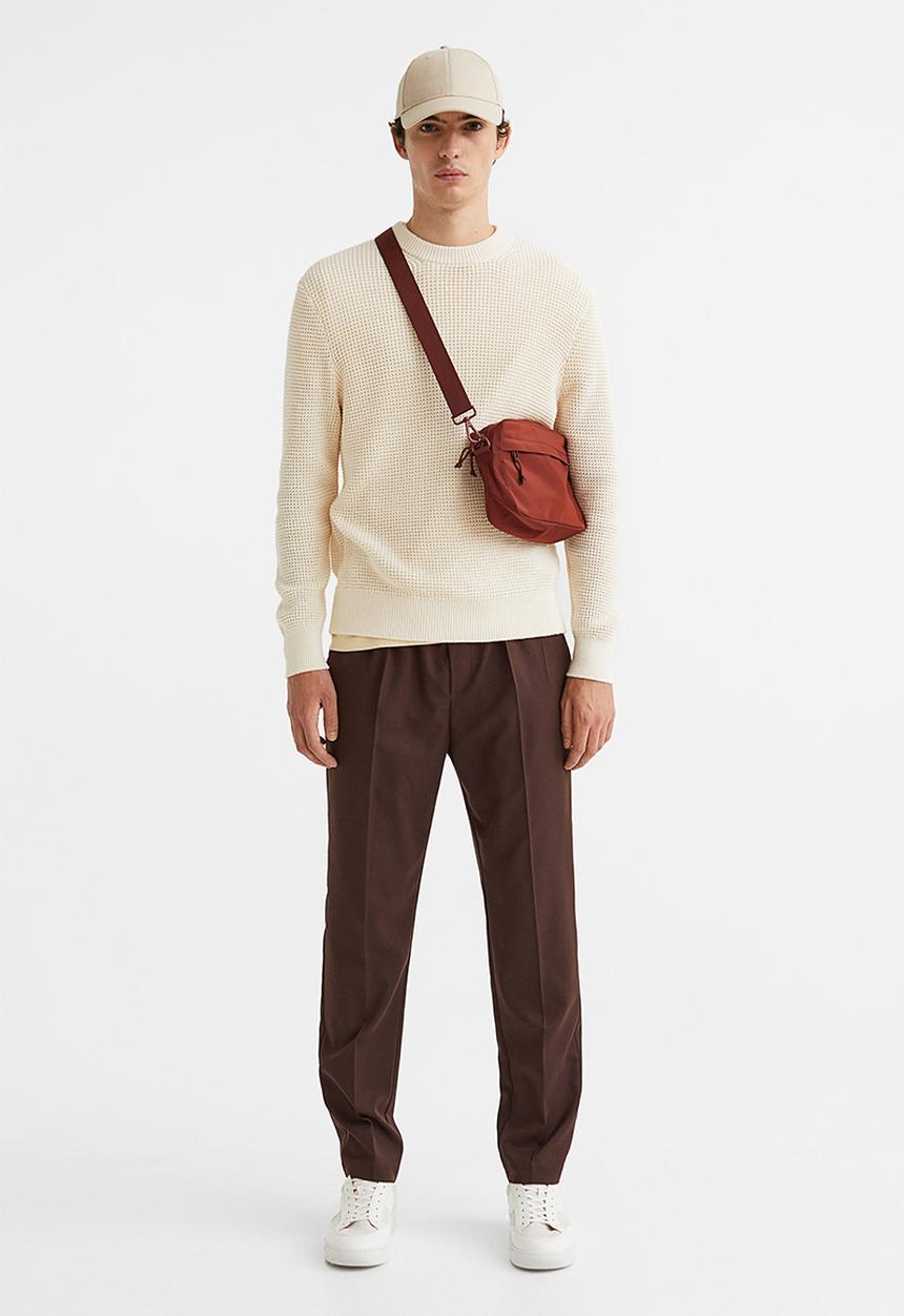 H&M - Regular fit waffle-knit jumper - cream