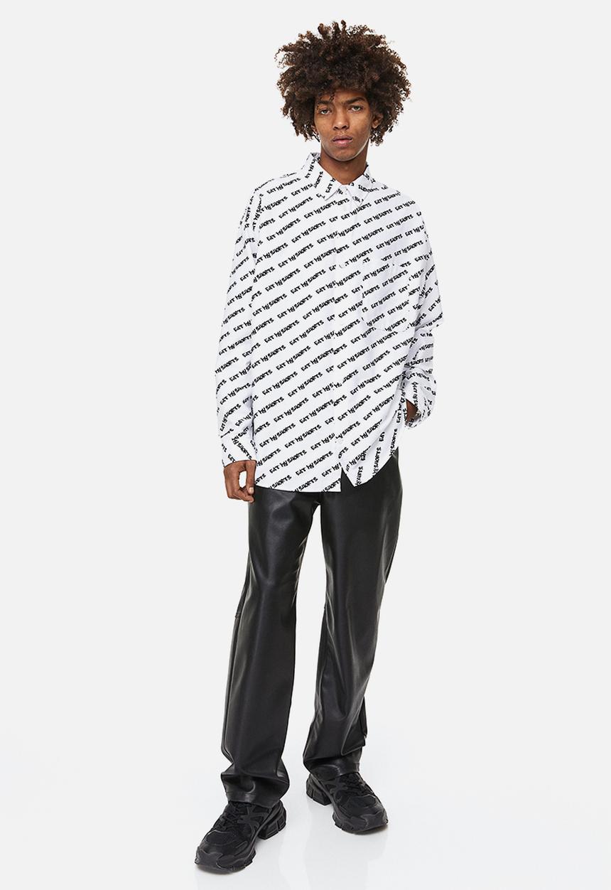 H&M - Oversized fit oxford shirt - white/the simpsons