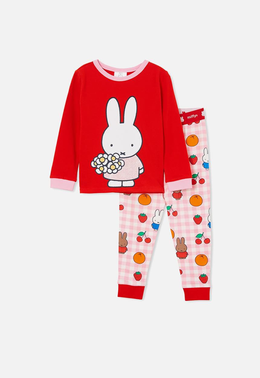 Cotton On - florence long sleeve pyjama set licensed-lcn mif flame red/miffy cali 