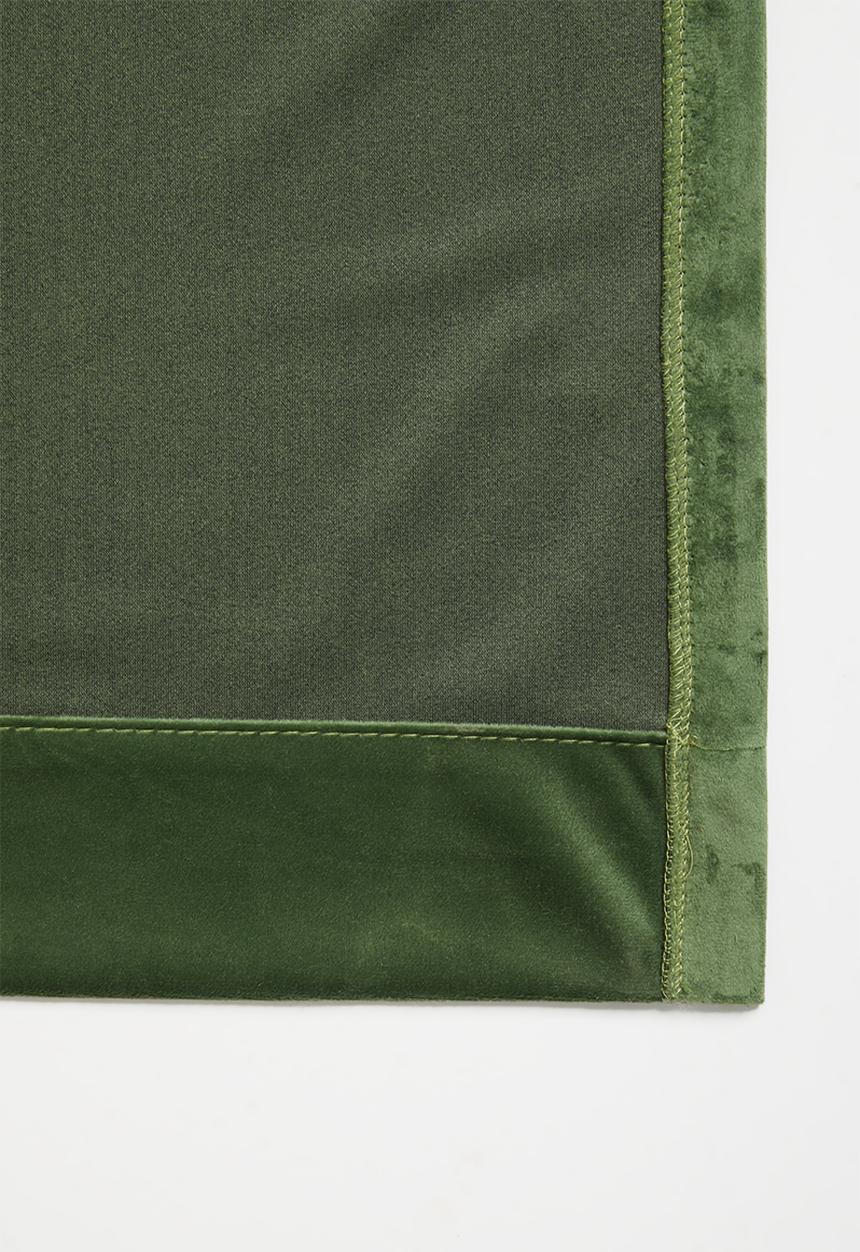 Sixth Floor - Velvet eyelet curtain 2 pack - moss green