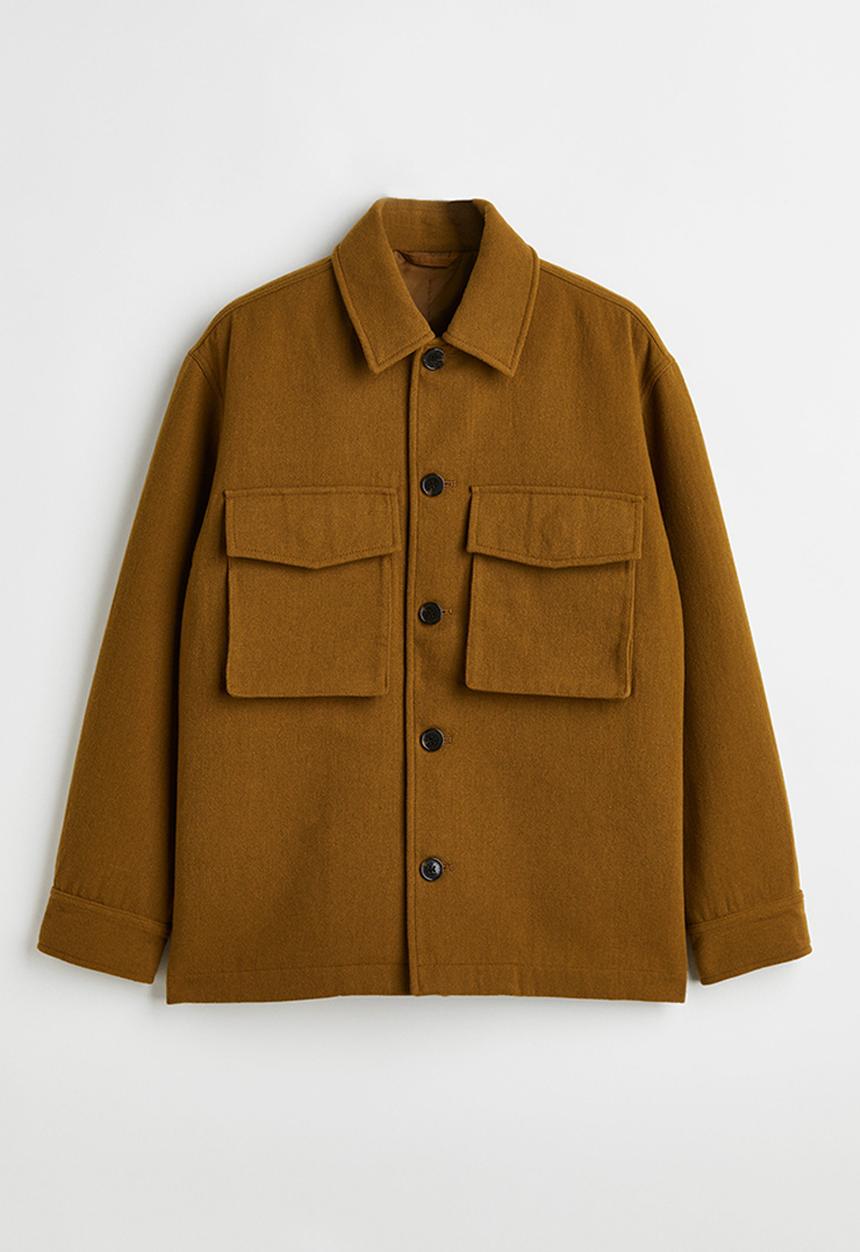 H&M - Wool-blend shacket - dark beige