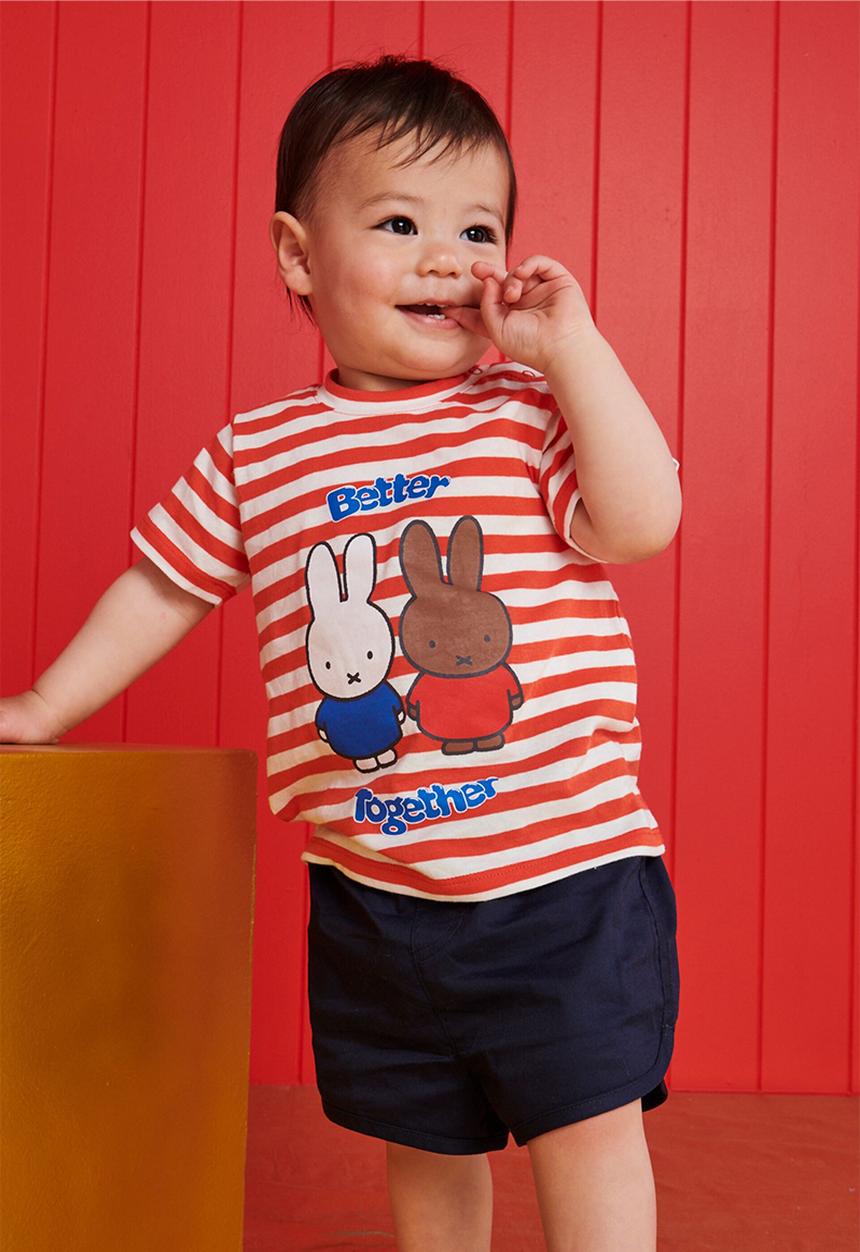 Cotton On - Jamie short sleeve tee-license-lcn miff red orange stripe/ better together