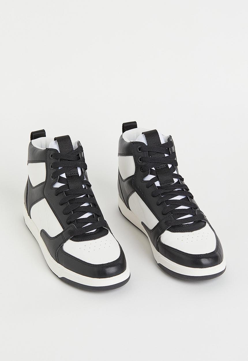 H&M - Hi-top trainers - black/white