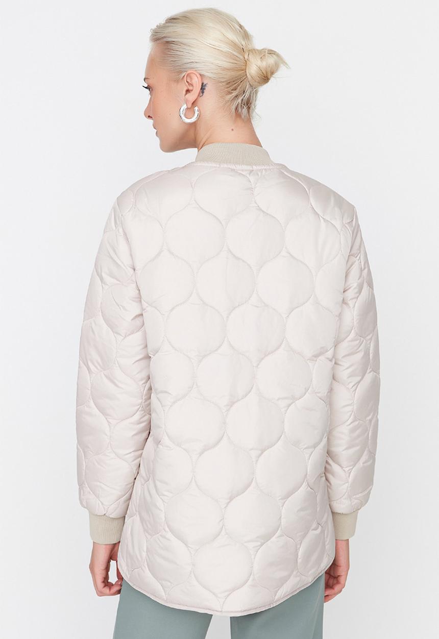 Trendyol - Patterned quilted puffer jacket - stone