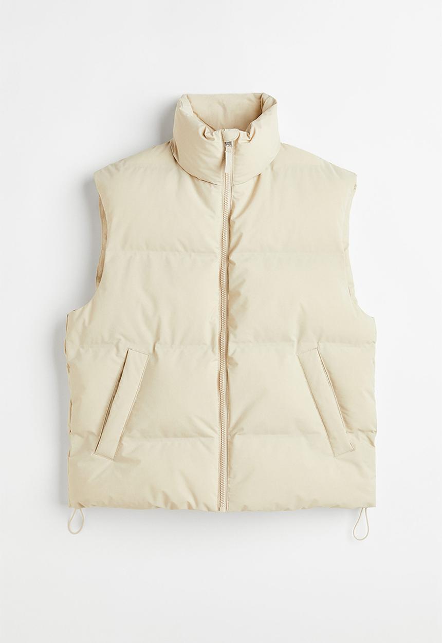H&M - Water-repellent puffer gilet - light beige