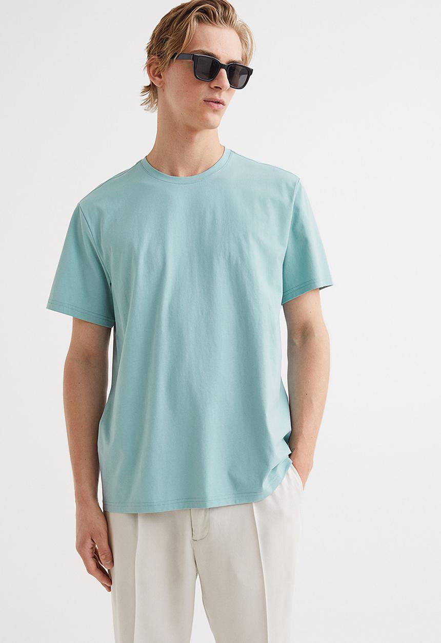 H&M - Regular fit pima cotton T-shirt - turquoise