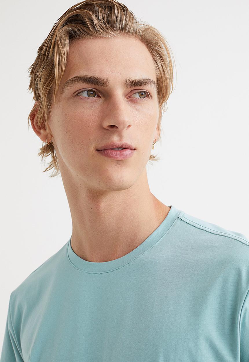 H&M - Regular fit pima cotton T-shirt - turquoise