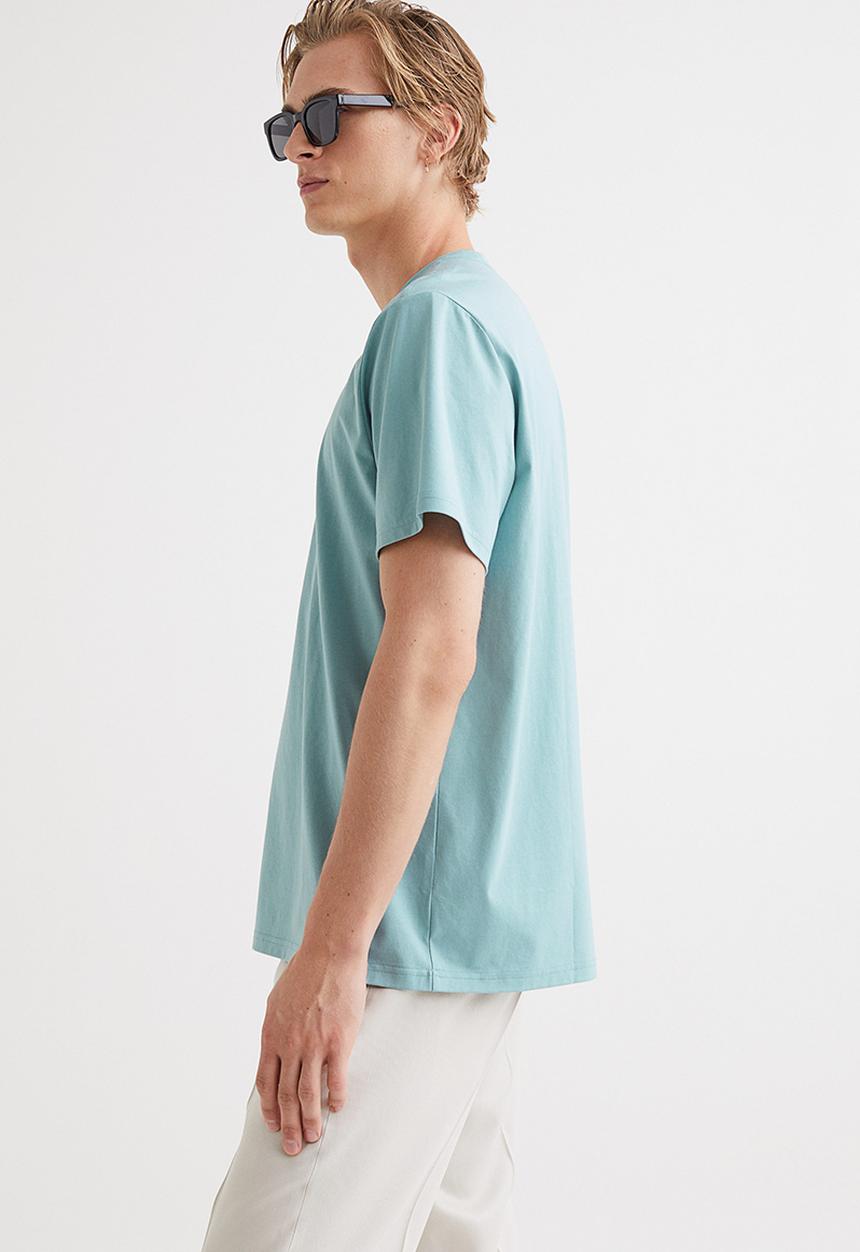 H&M - Regular fit pima cotton T-shirt - turquoise