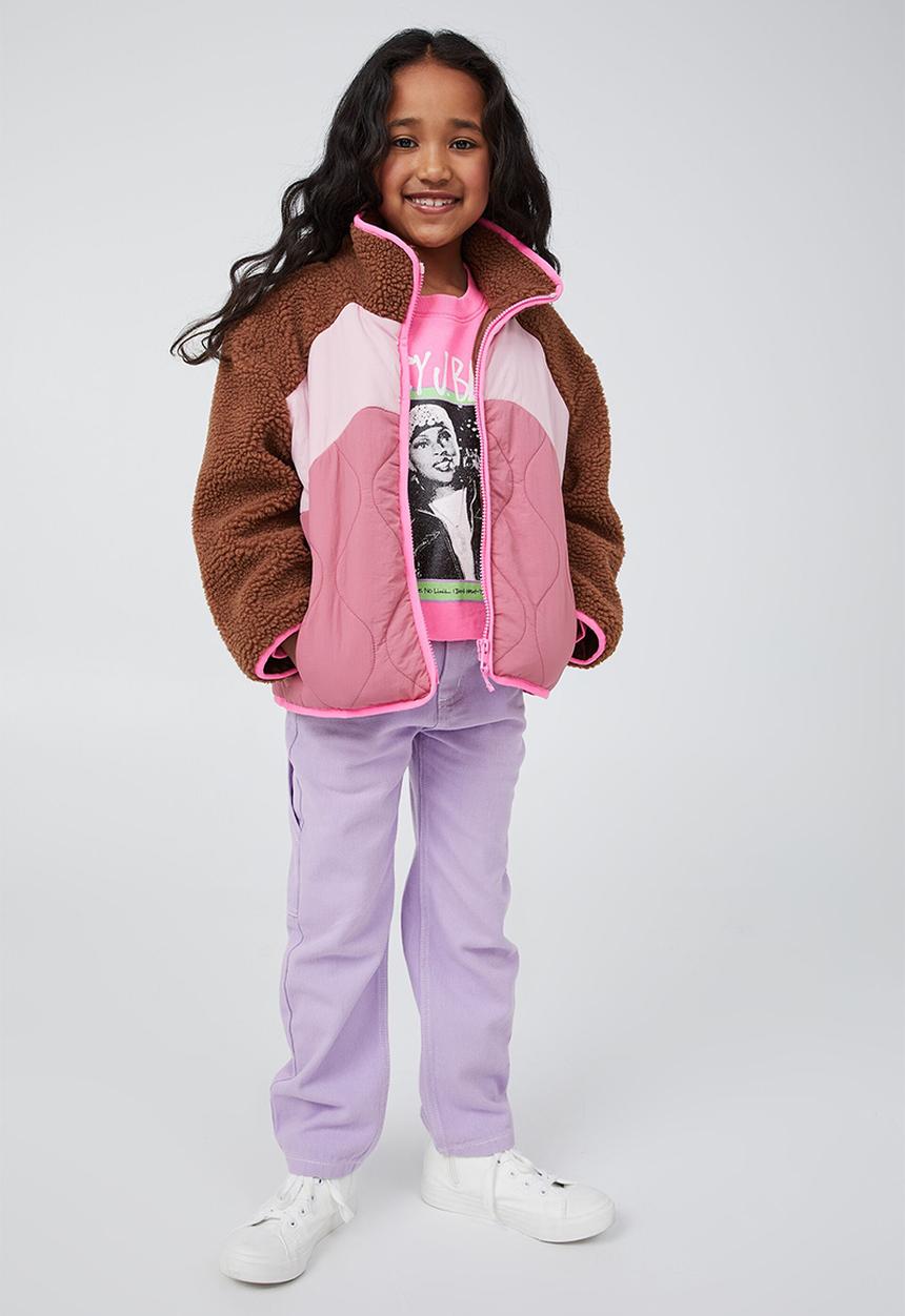 Cotton On - Clara teddy jacket - coco jumbo & vintage berry