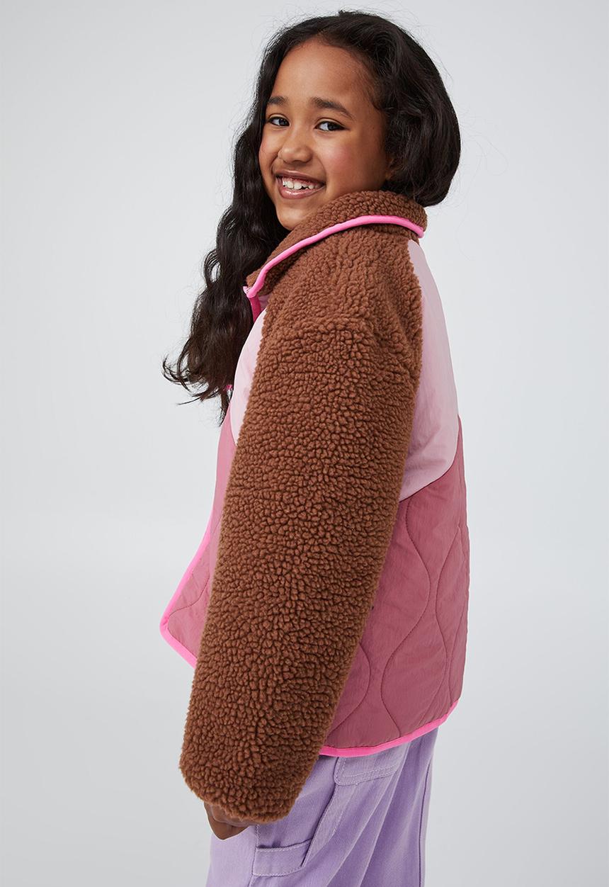Cotton On - Clara teddy jacket - coco jumbo & vintage berry