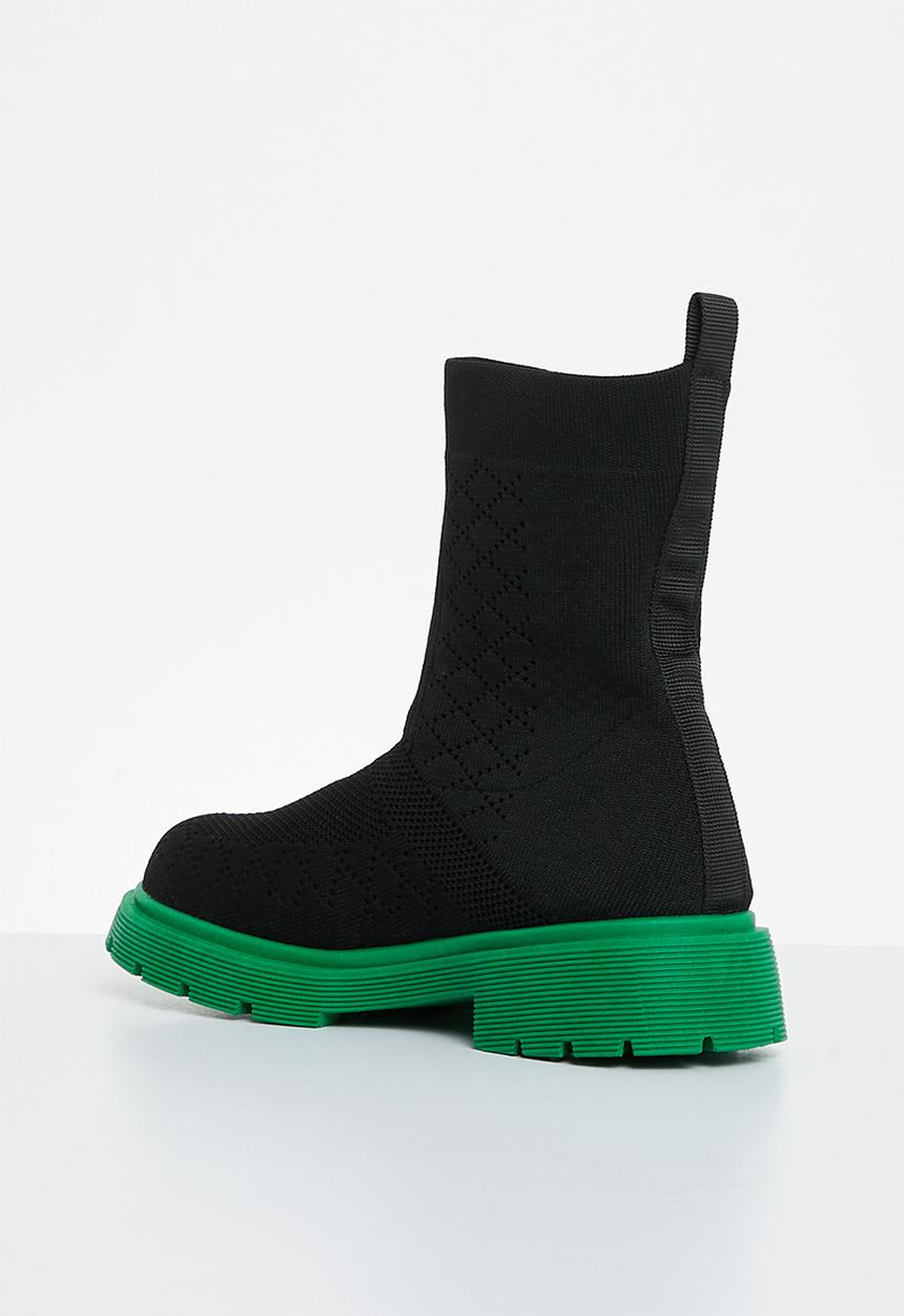 Janet chelsea boot - black/green