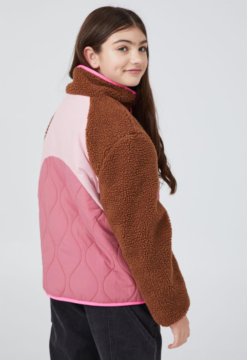 Cotton On - Cleo teddy jacket - coco jumbo & vintage berry