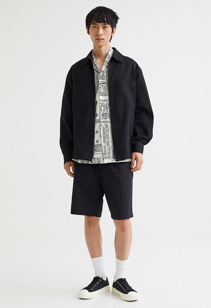 H&M - Oversized fit patterned resort shirt - white/paisley-patterned