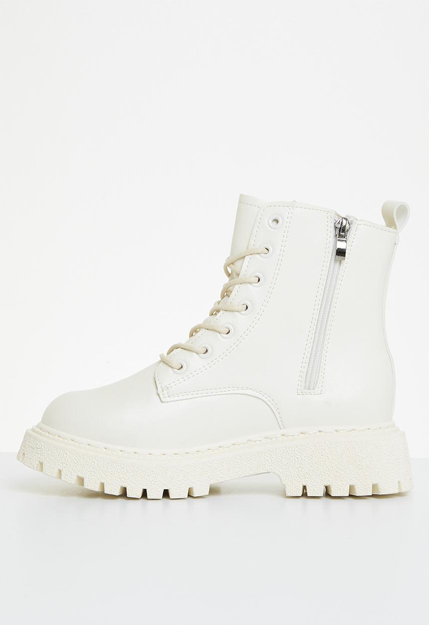 Superbalist - Claire lace up boot - white